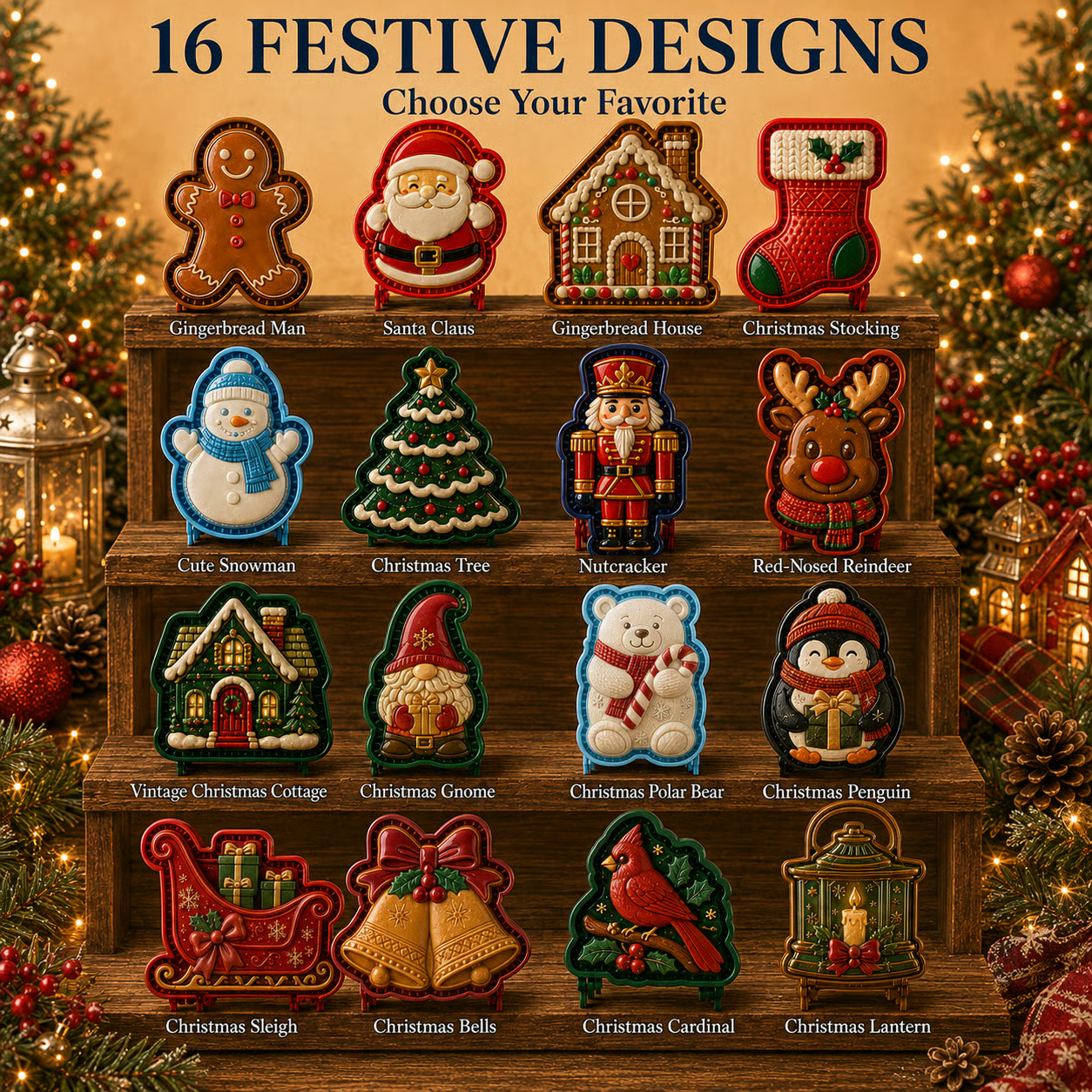 🎄16-Design Christmas Mini Pie Mold Collection