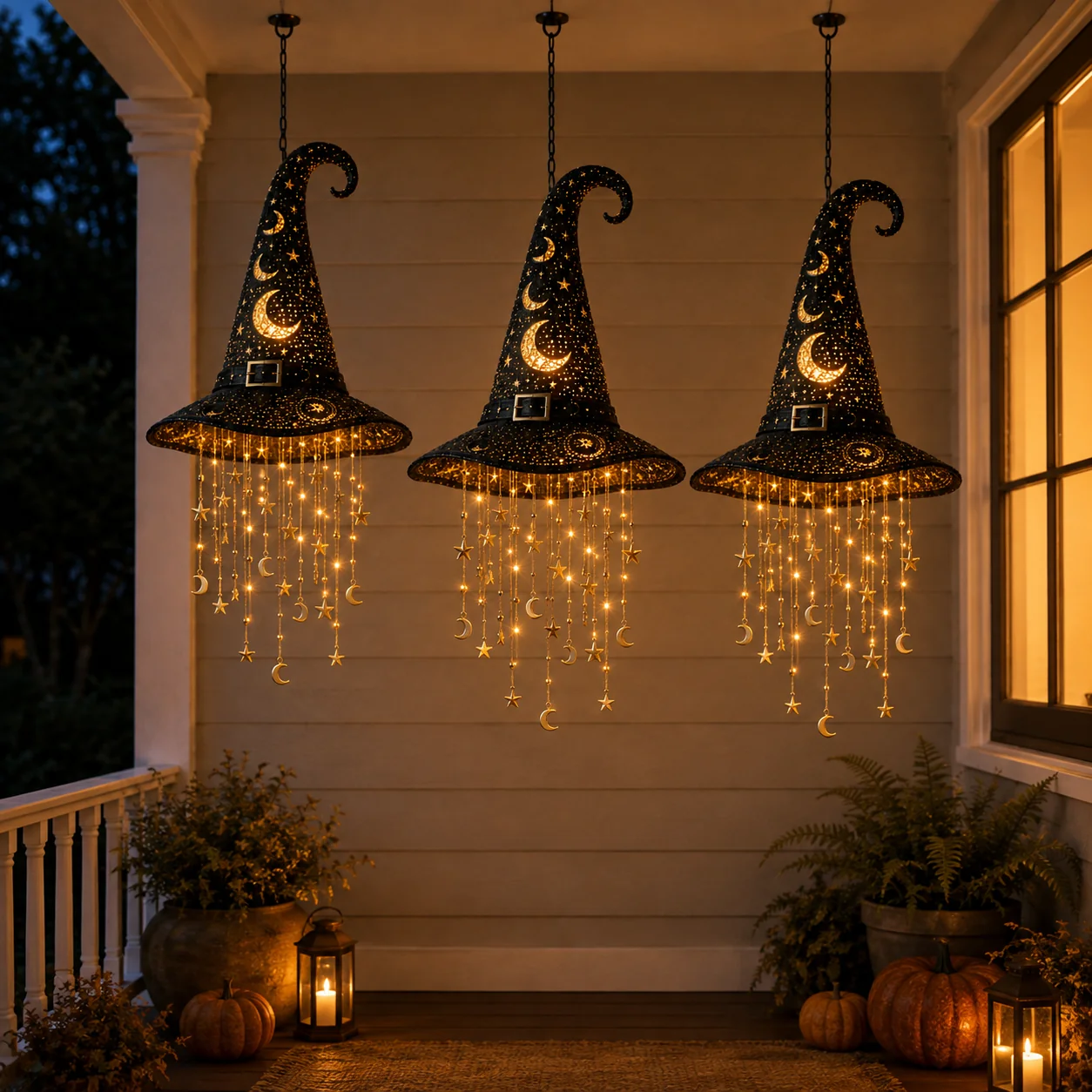 🔮Lighted Witch Hat Hanging Chime