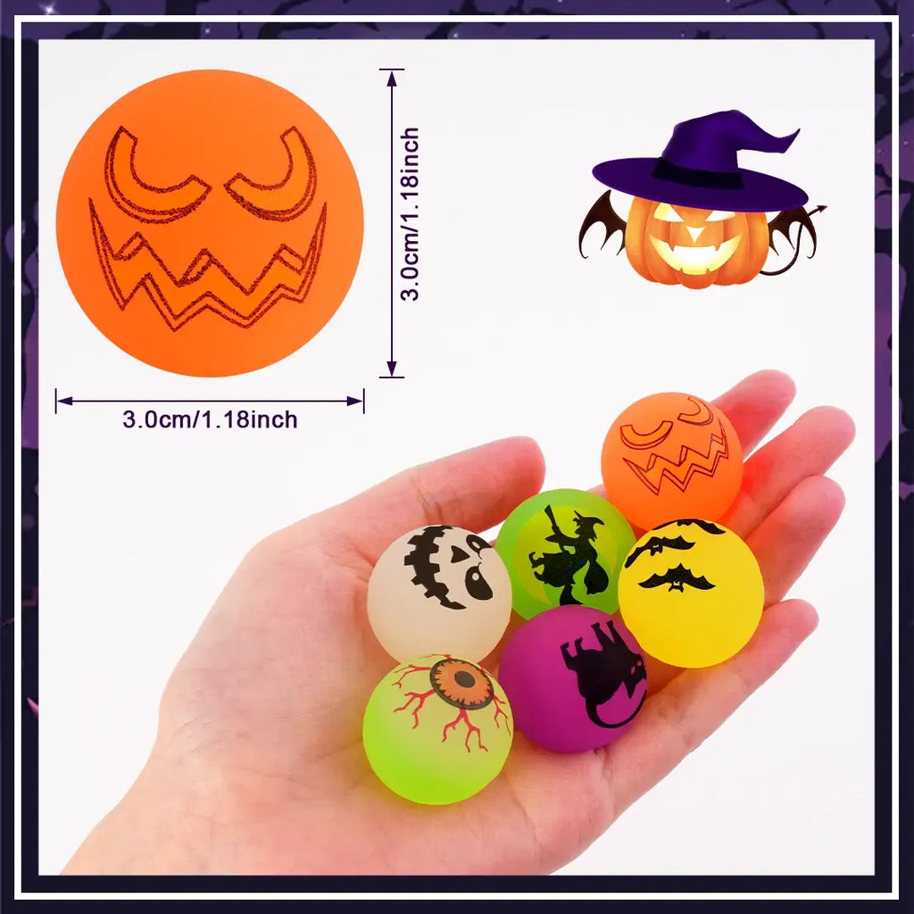 👻72 Pack Halloween Theme Bouncy Balls-Glow in the Dark