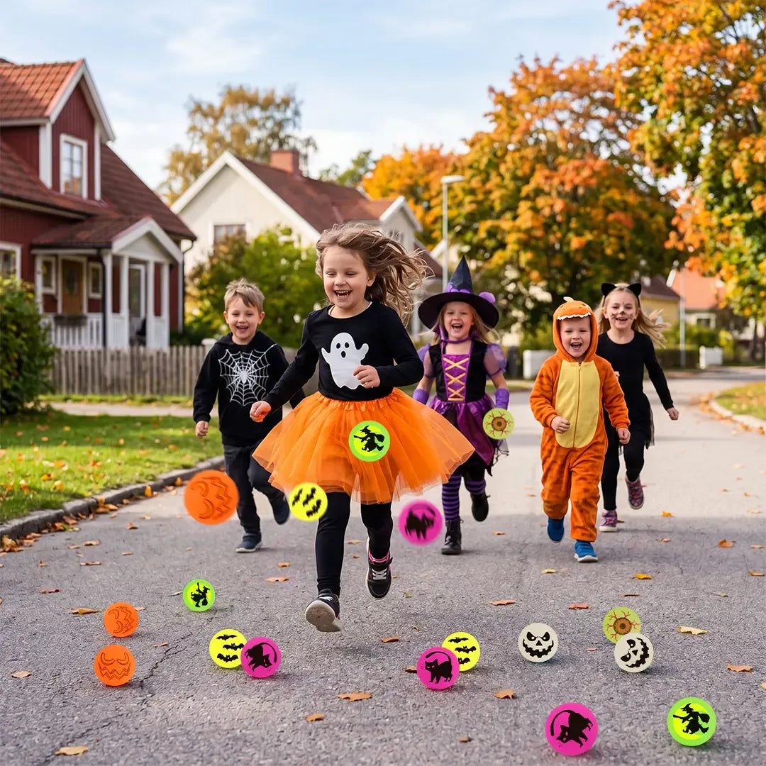 👻72 Pack Halloween Theme Bouncy Balls-Glow in the Dark