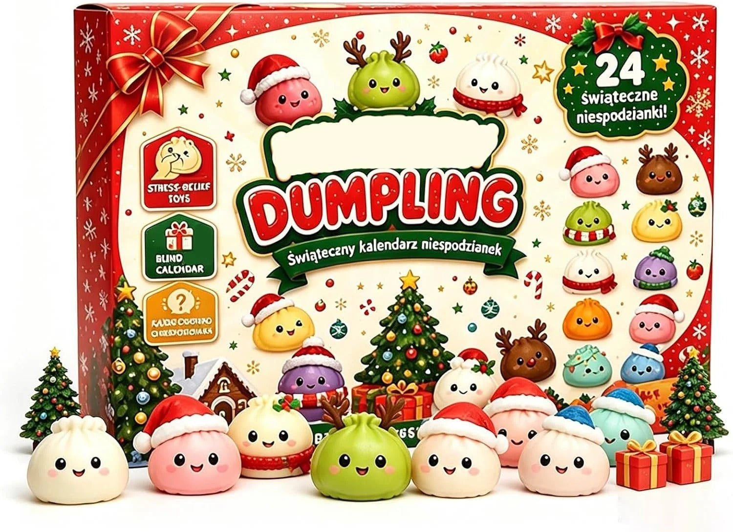 🎅2026 Christmas Squishy Advent Calendar - 24 Days Dumpling Squishies Toys