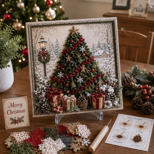 ⛄Premium 3D Christmas Fabric Poke Art Kit