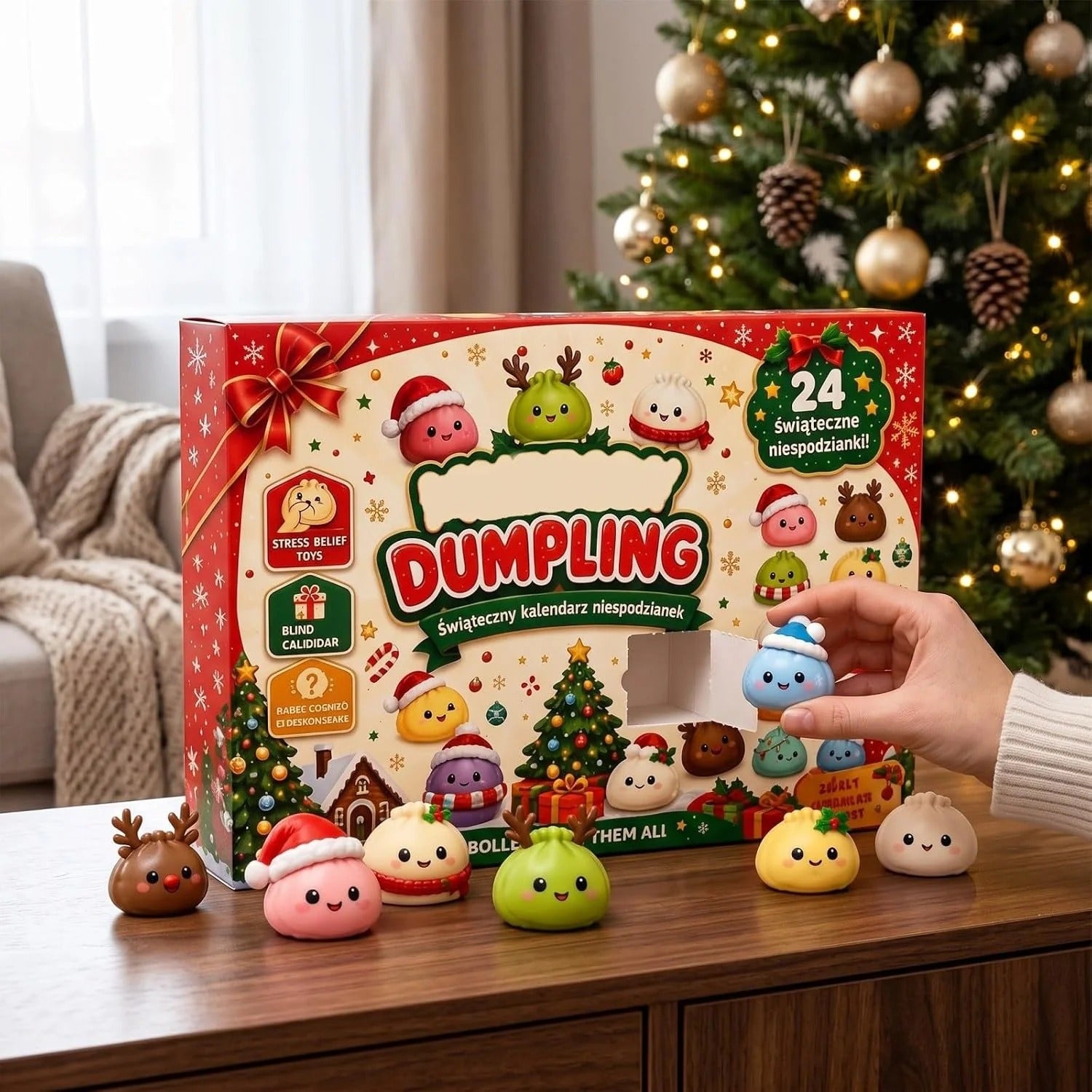 🎅2026 Christmas Squishy Advent Calendar - 24 Days Dumpling Squishies Toys